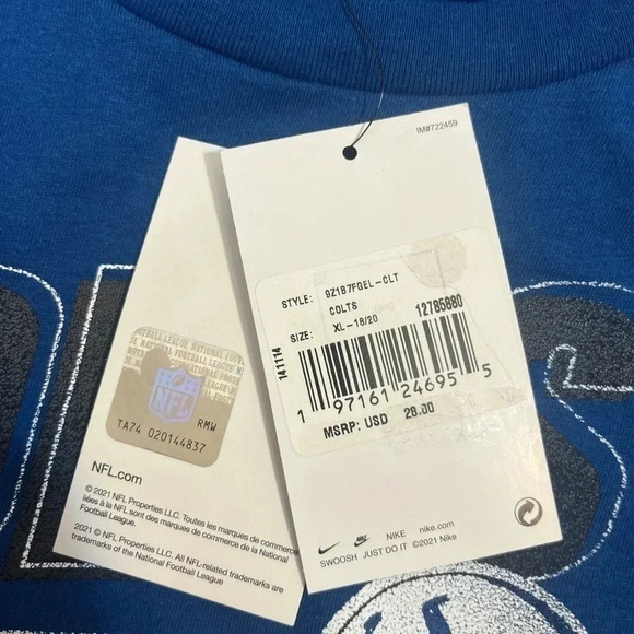 Nike NFL Youth Indianapolis Colts Blue T-Shirt - Picture 3 of 6